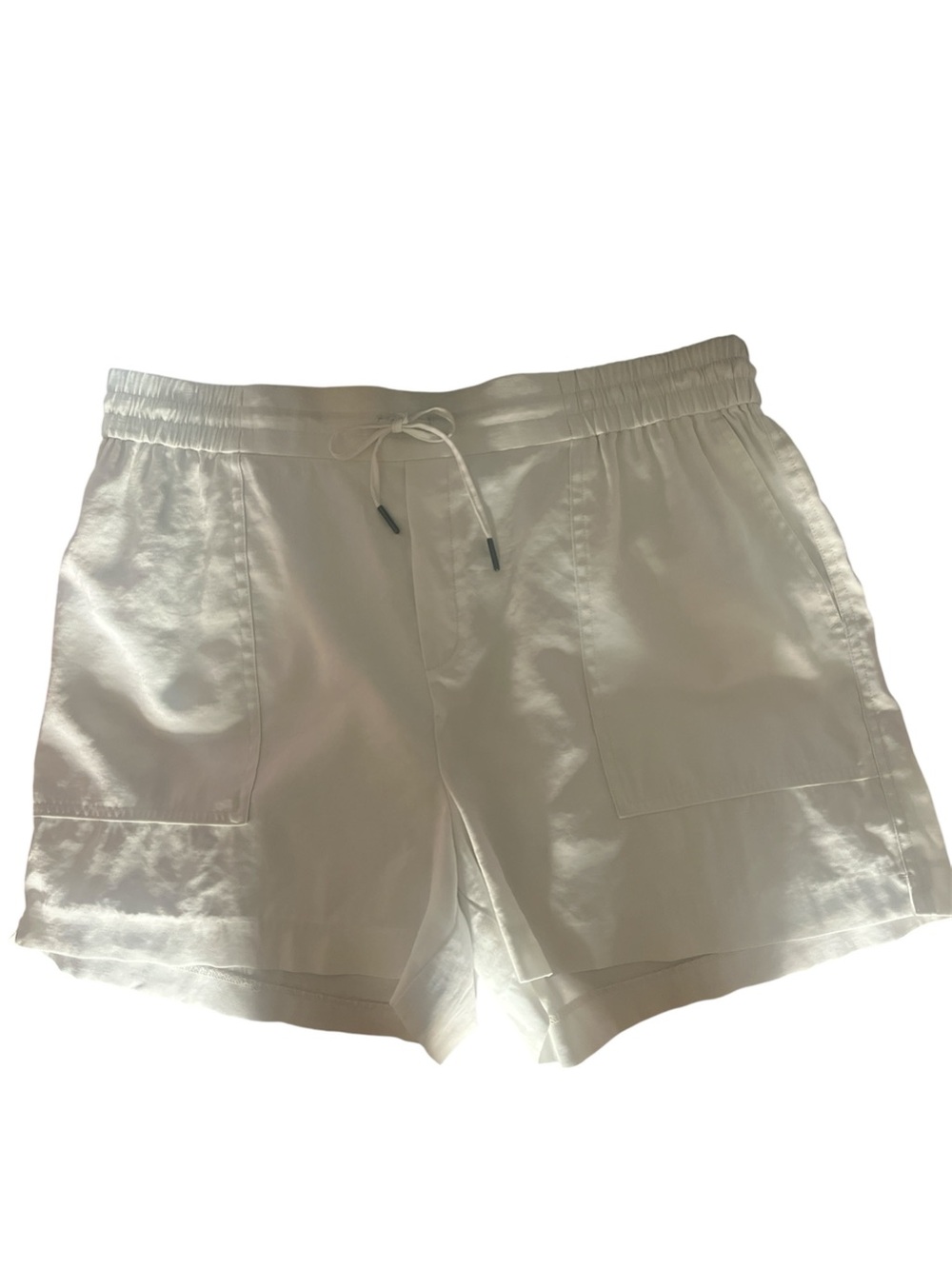 Kersh off white Elastic Waist Drawstring rayon Shorts